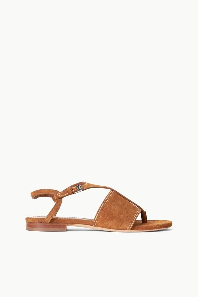STAUD Sandals Women STAUD PURA VIDA FLAT SANDAL TAN
