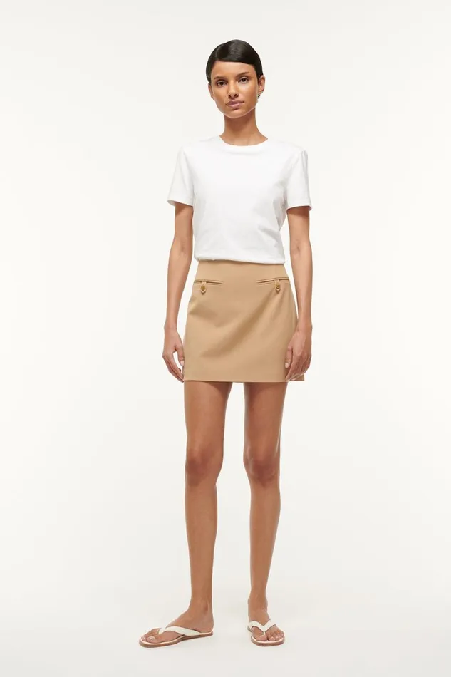 STAUD Skirts Women STAUD ANNETTE SKIRT CAMEL STAUD Skirts Women STAUD ANNETTE SKIRT CAMEL