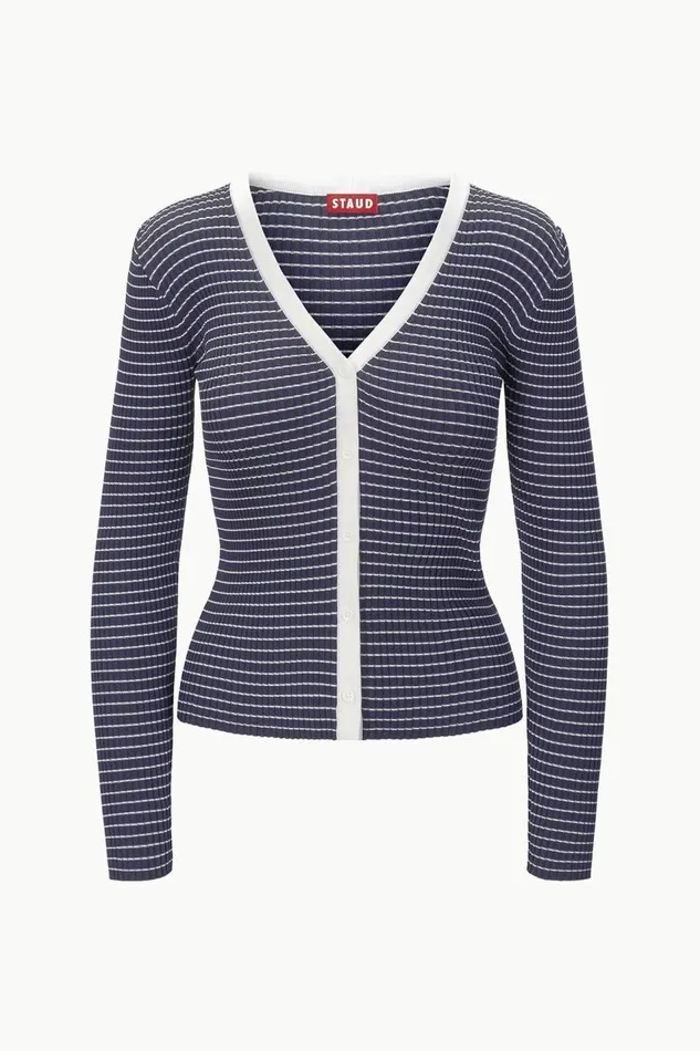 STAUD Sweaters Women STAUD CARGO SWEATER NAVY MICRO STRIPE STAUD Sweaters Women STAUD CARGO SWEATER NAVY MICRO STRIPE