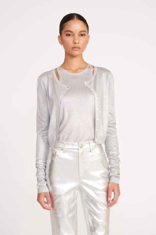 STAUD Sweaters Women STAUD DEANNA CARDIGAN SILVER