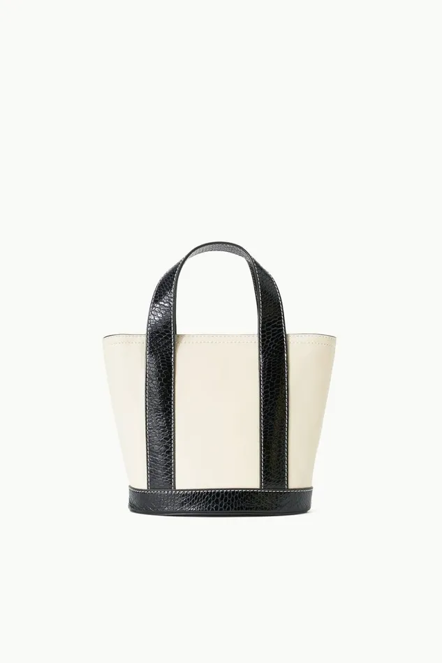 STAUD Totes Women STAUD ALLORA MINI TOTE CREAM BLACK
