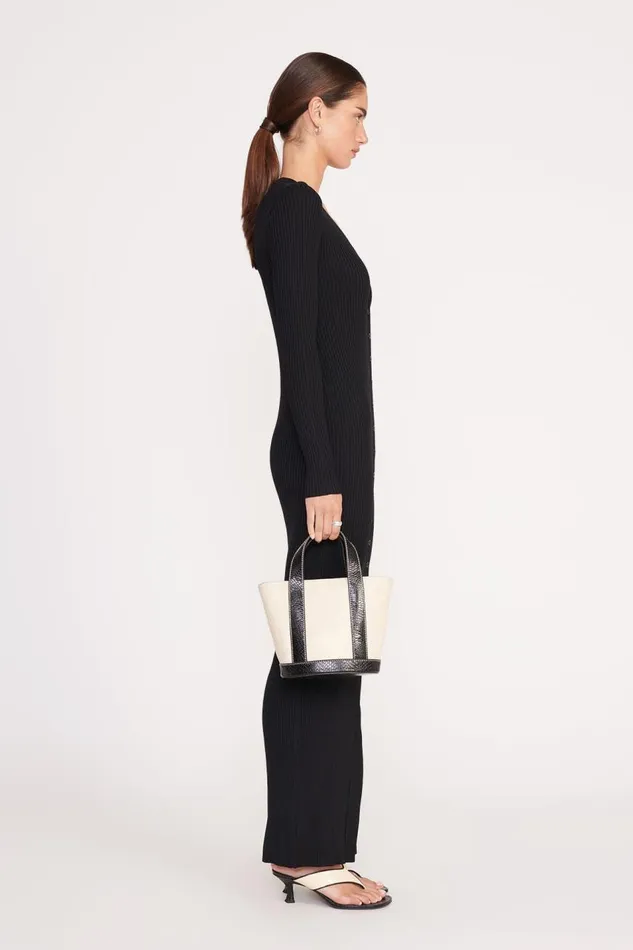 STAUD Totes Women STAUD ALLORA MINI TOTE CREAM BLACK STAUD Totes Women STAUD ALLORA MINI TOTE CREAM BLACK