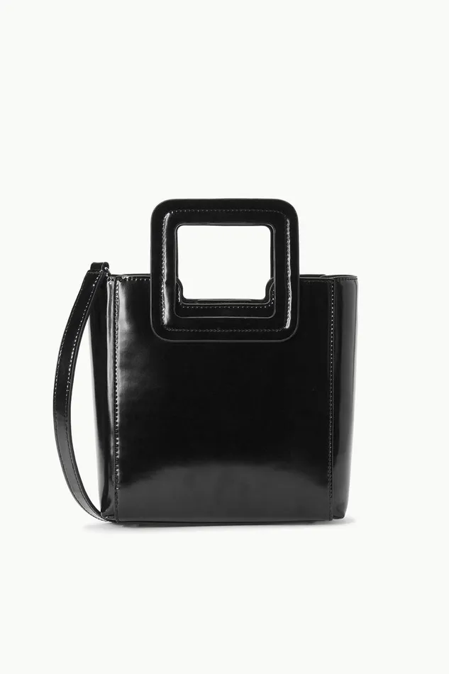 STAUD Totes Women STAUD MINI SHIRLEY LEATHER BAG BLACK