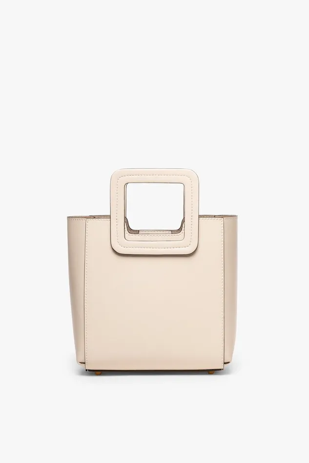 STAUD Totes Women STAUD MINI SHIRLEY LEATHER BAG CREAM