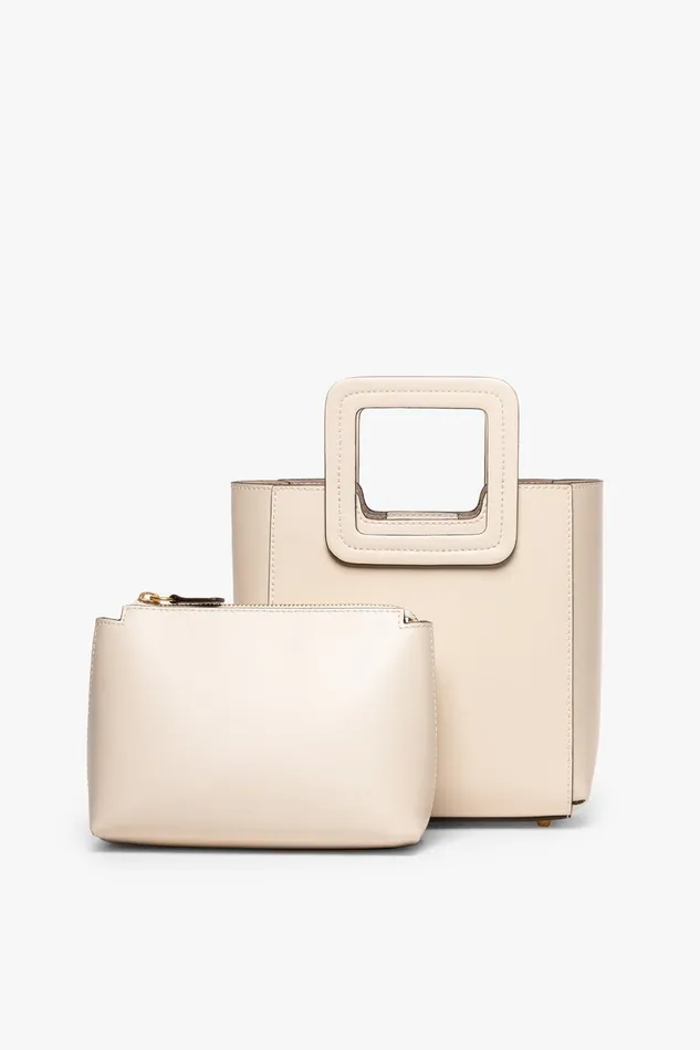 STAUD Totes Women STAUD MINI SHIRLEY LEATHER BAG CREAM STAUD Totes Women STAUD MINI SHIRLEY LEATHER BAG CREAM