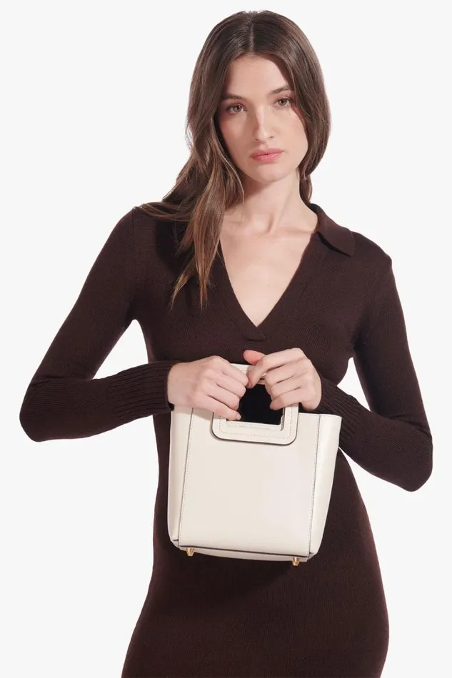 STAUD Totes Women STAUD MINI SHIRLEY LEATHER BAG CREAM STAUD Totes Women STAUD MINI SHIRLEY LEATHER BAG CREAM