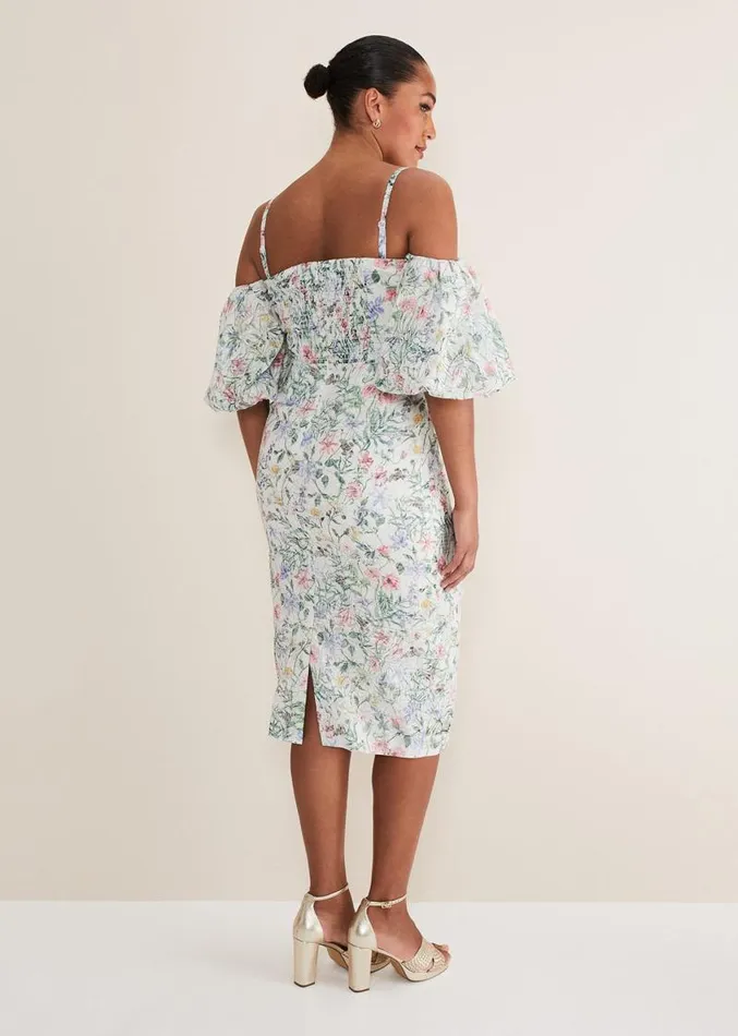 Stevie Floral Bodycon Midi Dress Ivorymulti Women Phase Eight Dresses