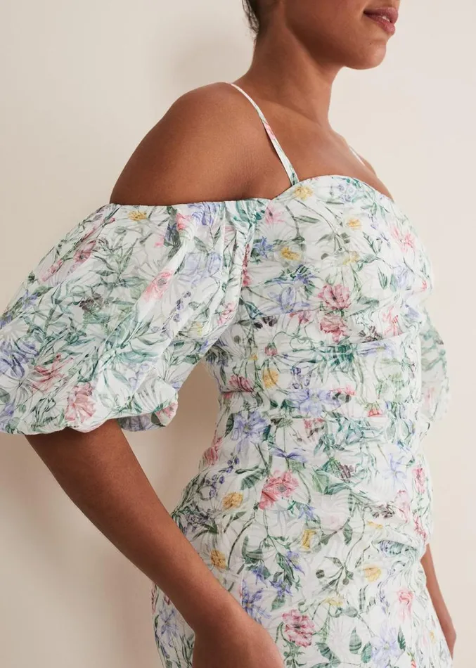Stevie Floral Bodycon Midi Dress Ivorymulti Women Phase Eight Dresses