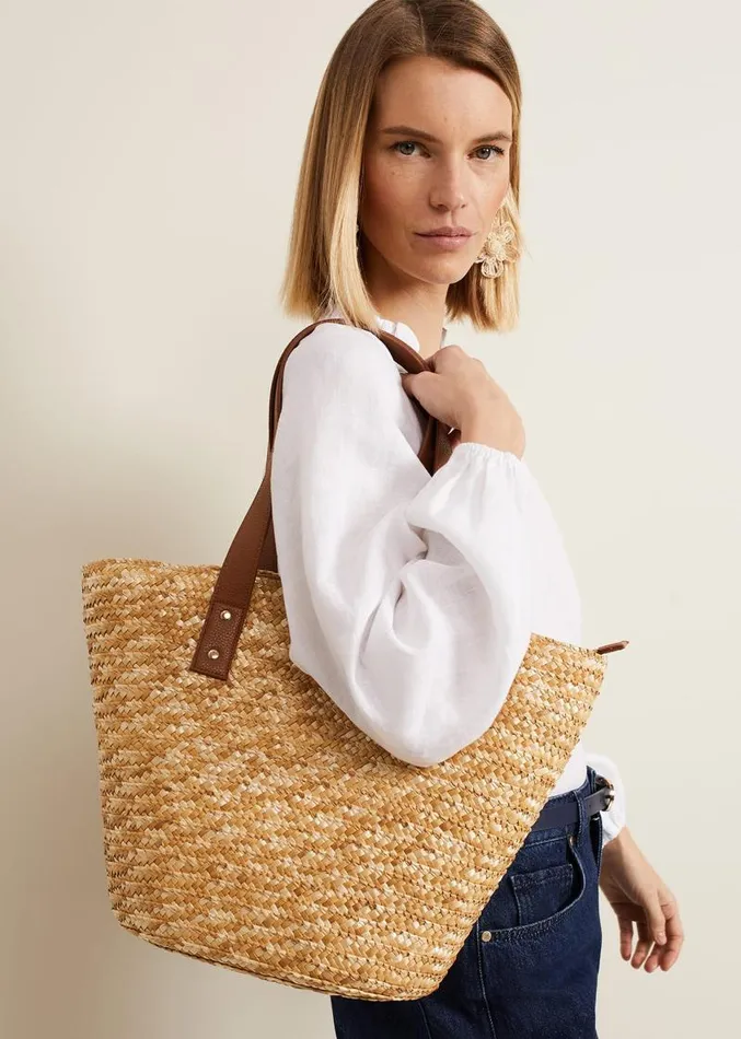 Straw Shoulder Bag Neutral Women Phase Eight Bags and Clutches