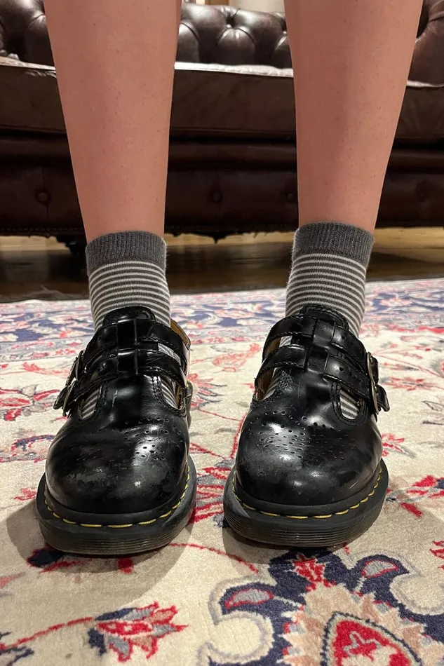 Striped Socks Dark Grey White Stripe Women Brandy Melville Socks