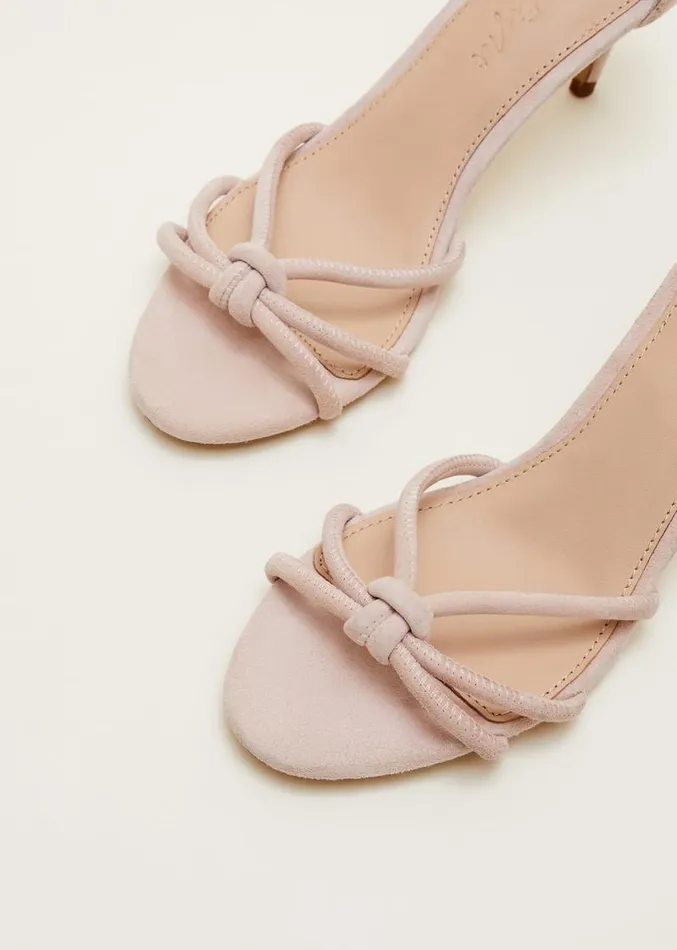 Suede Knotted Barely There Sandal Cameo Women Phase Eight Occasion Shoes