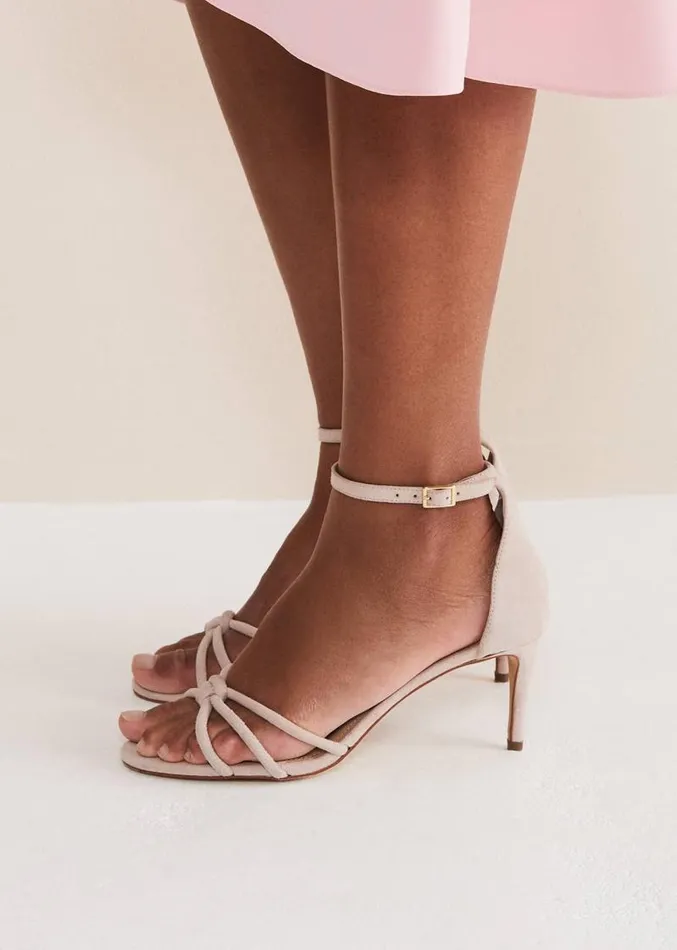 Suede Knotted Barely There Sandal Cameo Women Phase Eight Occasion Shoes