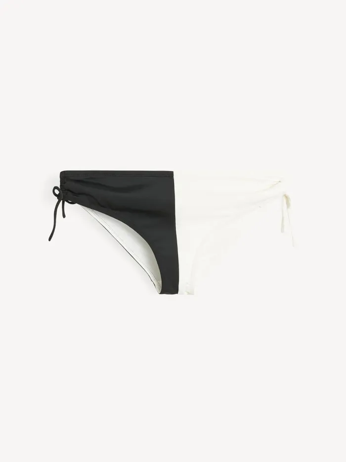 Swimwear Women By Malene Birger Seabay Low Bikini Bottoms Block Stripe Black White