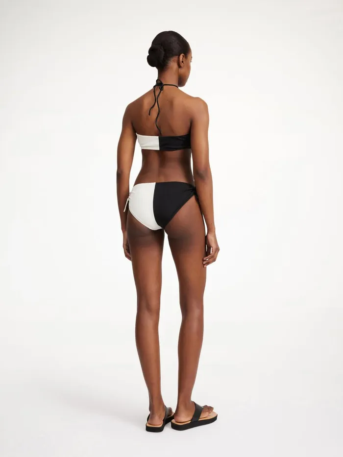 Swimwear Women By Malene Birger Seabay Low Bikini Bottoms Block Stripe Black White