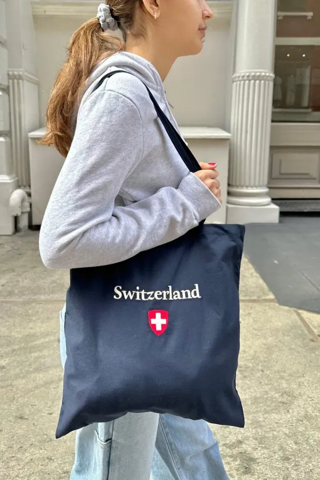 Switzerland Tote Bag Classic Navy Women Brandy Melville Bags and Backpacks