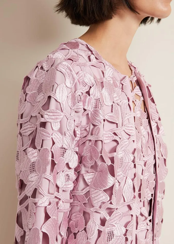 Tallula Lace Coat Pink Women Phase Eight Jackets
