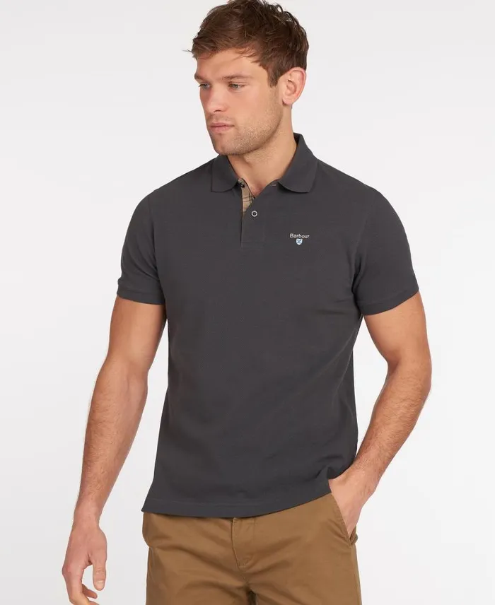 Tartan Pique Polo Shirt Dk Bordeaux Men Barbour Polo Shirts