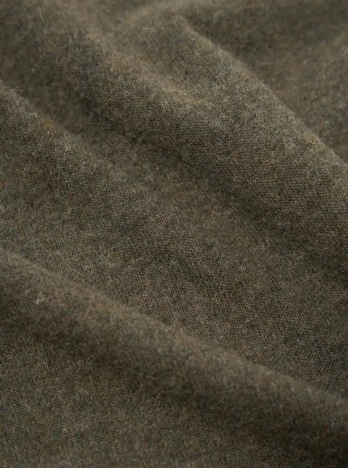 Tees Men Universal Works Universal Works Loose LS Tee In Olive Recycled Wool Mix