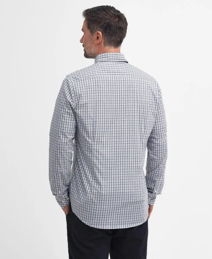 Teesdale Tailored LongSleeved Shirt Classic Navy Men Barbour Shirts