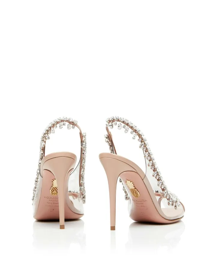 Temptation Crystal Sandal 105 Pink Women Aquazzura Sandals Temptation Crystal Sandal 105 Pink Women Aquazzura Sandals