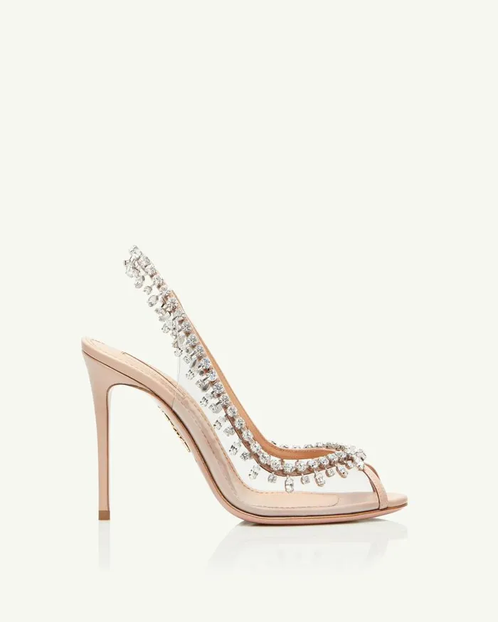 Temptation Crystal Sandal 105 Pink Women Aquazzura Sandals Temptation Crystal Sandal 105 Pink Women Aquazzura Sandals