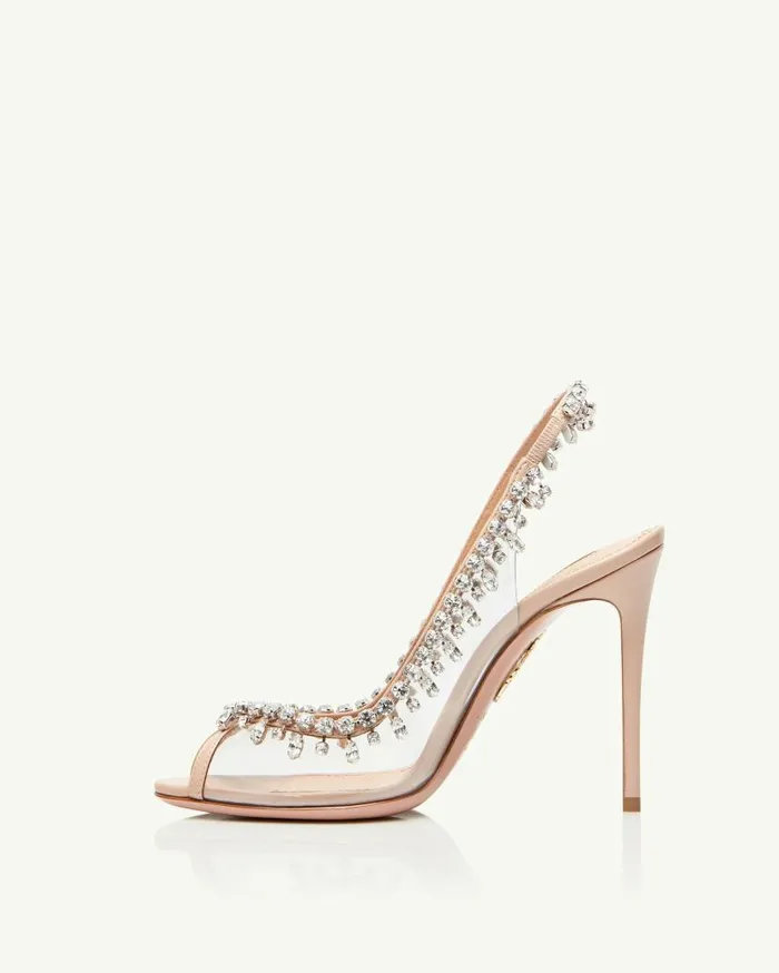 Temptation Crystal Sandal 105 Pink Women Aquazzura Sandals Temptation Crystal Sandal 105 Pink Women Aquazzura Sandals