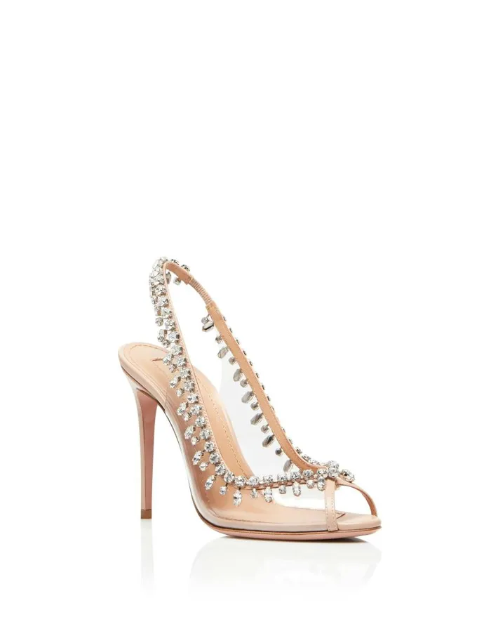 Temptation Crystal Sandal 105 Pink Women Aquazzura Sandals Temptation Crystal Sandal 105 Pink Women Aquazzura Sandals