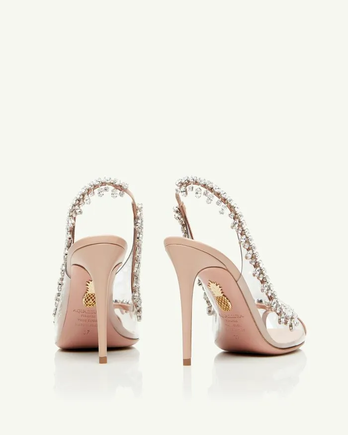 Temptation Crystal Sandal 105 Pink Women Aquazzura Sandals Temptation Crystal Sandal 105 Pink Women Aquazzura Sandals