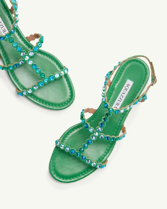 Tequila Sandal Flat Green Women Aquazzura Flats Tequila Sandal Flat Green Women Aquazzura Flats