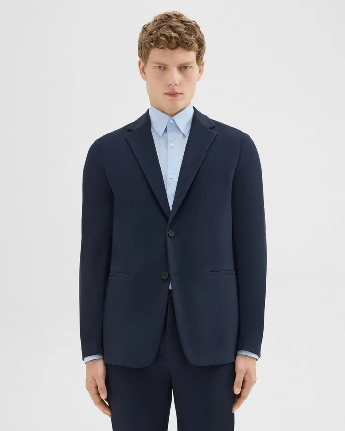 Theory Blazers Jackets Clinton Blazer In Precision Ponte Baltic 8211 Men