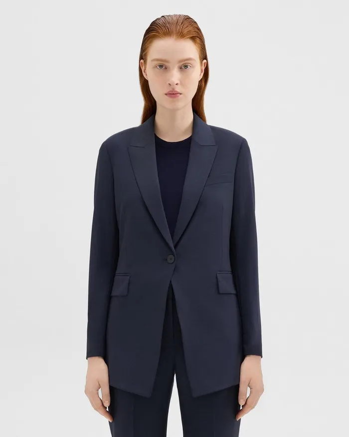 Theory Blazers Jackets Etiennette Blazer In Good Wool Nocturne Navy 8211 Women