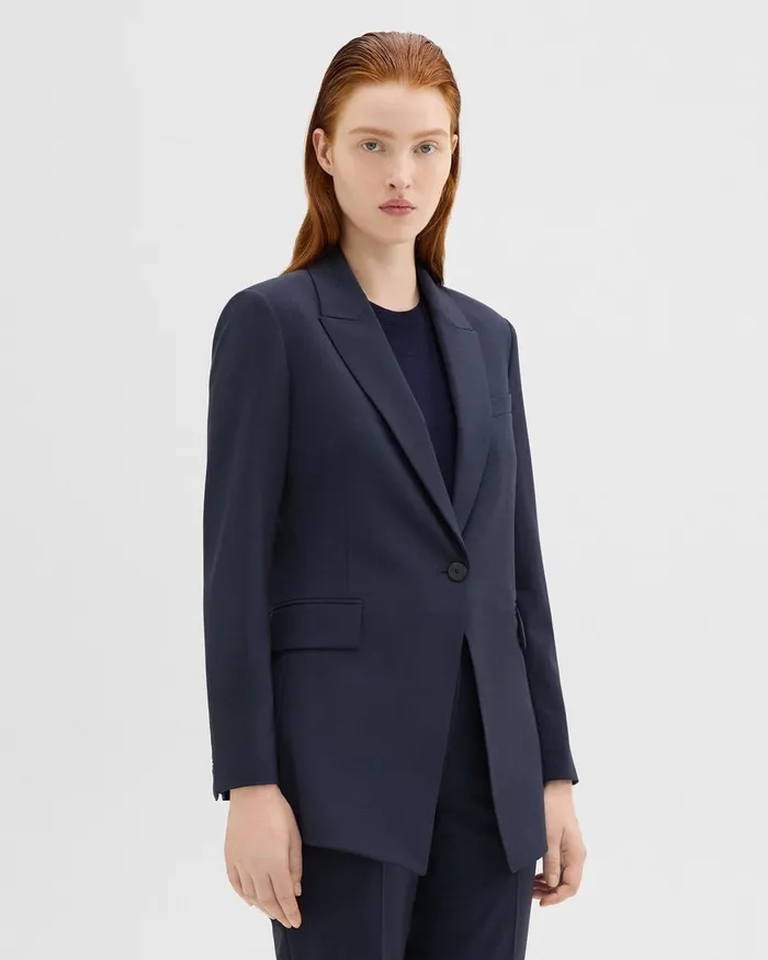 Theory Blazers Jackets Etiennette Blazer In Good Wool Nocturne Navy 8211 Women