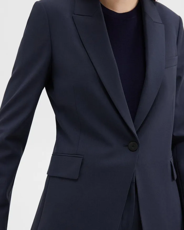 Theory Blazers Jackets Etiennette Blazer In Good Wool Nocturne Navy 8211 Women