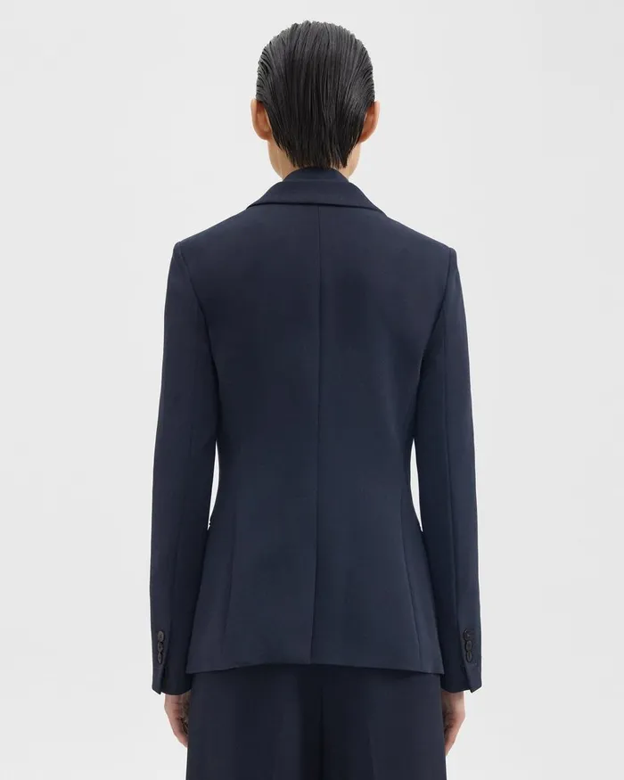 Theory Blazers Jackets Staple Blazer In Admiral Crepe Nocturne Navy 8211 Women