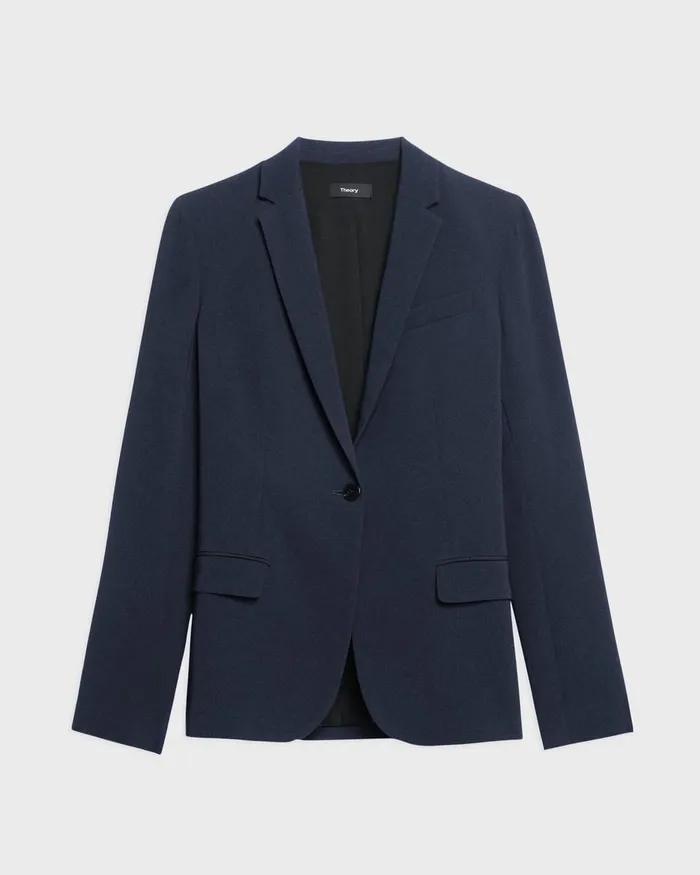 Theory Blazers Jackets Staple Blazer In Admiral Crepe Nocturne Navy 8211 Women