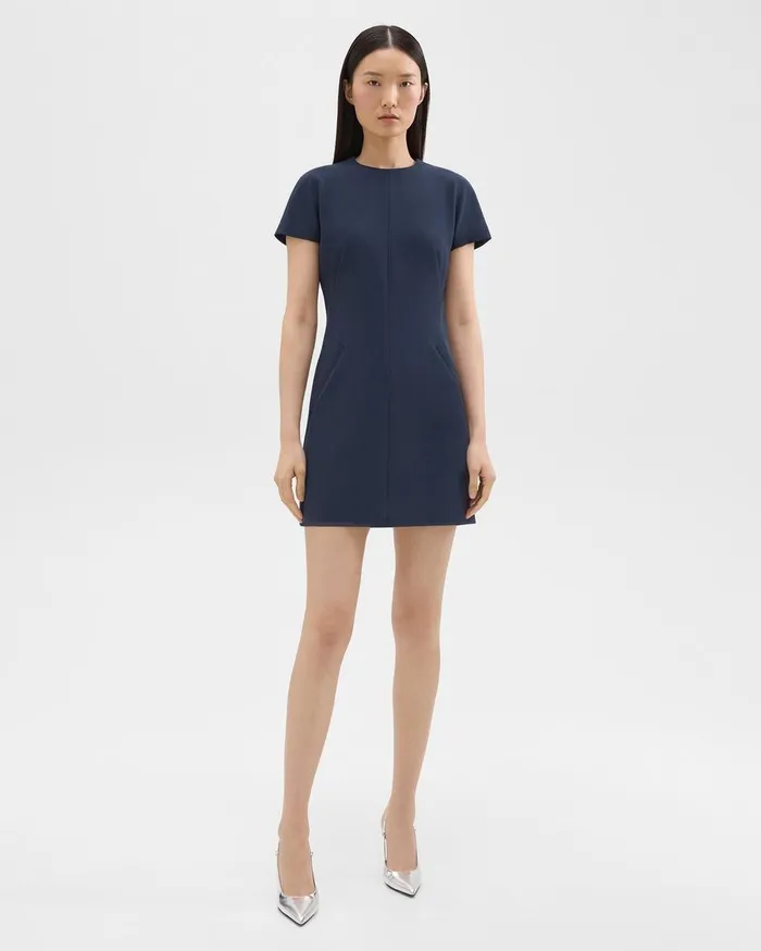 Theory Dresses Dolman Sleeve Mini Dress In Admiral Crepe Nocturne Navy 8211 Women