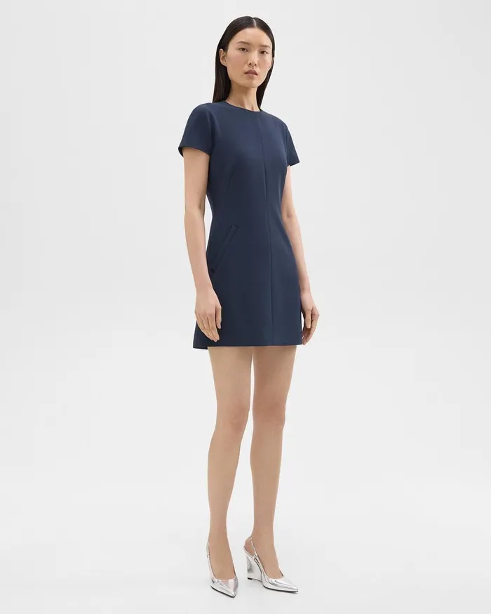 Theory Dresses Dolman Sleeve Mini Dress In Admiral Crepe Nocturne Navy 8211 Women