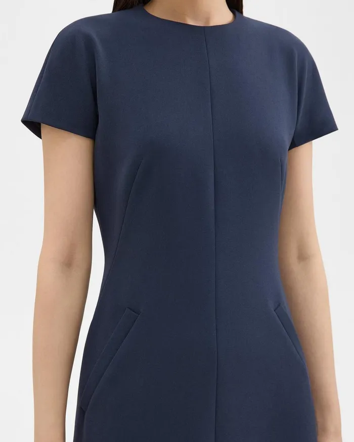 Theory Dresses Dolman Sleeve Mini Dress In Admiral Crepe Nocturne Navy 8211 Women
