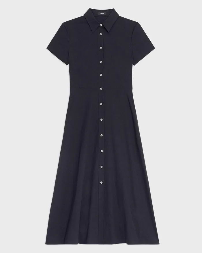 Theory Dresses Midi Shirt Dress In Good Linen Concord 8211 Women