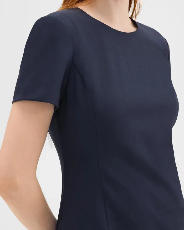 Theory Dresses Sheath Dress In Good Wool Nocturne Navy 8211 Women