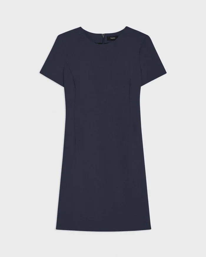 Theory Dresses Sheath Dress In Good Wool Nocturne Navy 8211 Women