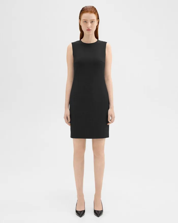 Theory Dresses Sleeveless Fitted Dress In Good Wool Black 8211 Women