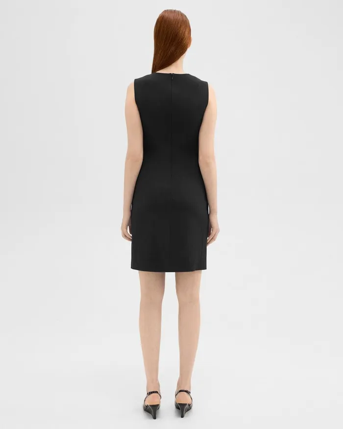 Theory Dresses Sleeveless Fitted Dress In Good Wool Black 8211 Women