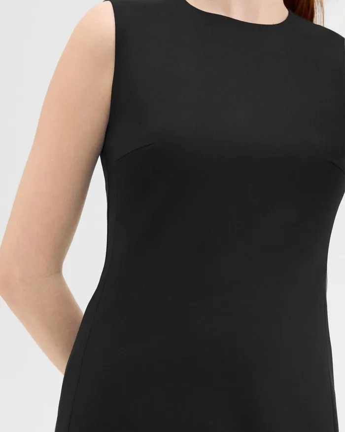 Theory Dresses Sleeveless Fitted Dress In Good Wool Black 8211 Women