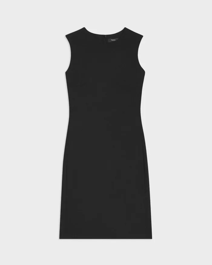 Theory Dresses Sleeveless Fitted Dress In Good Wool Black 8211 Women
