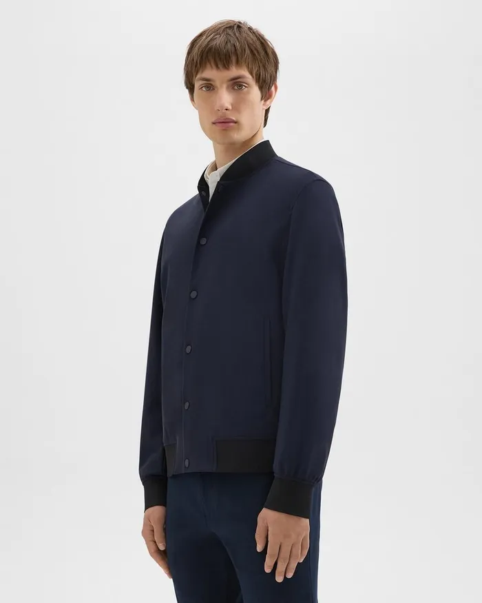 Theory Outerwear Murphy Bomber Jacket In Precision Ponte Baltic 8211 Men