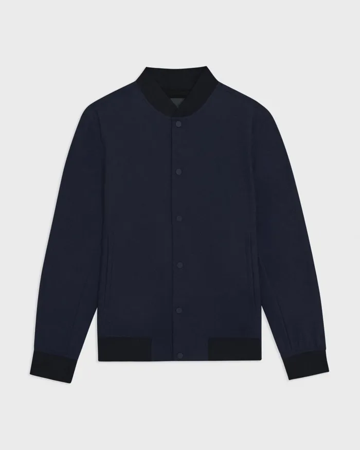 Theory Outerwear Murphy Bomber Jacket In Precision Ponte Baltic 8211 Men
