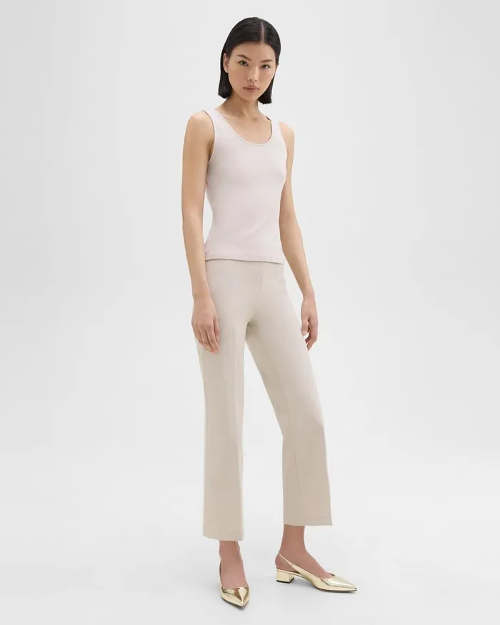 Theory Pants Cropped Kick Pant In Stretch CottonBlend New Sand 8211 Women
