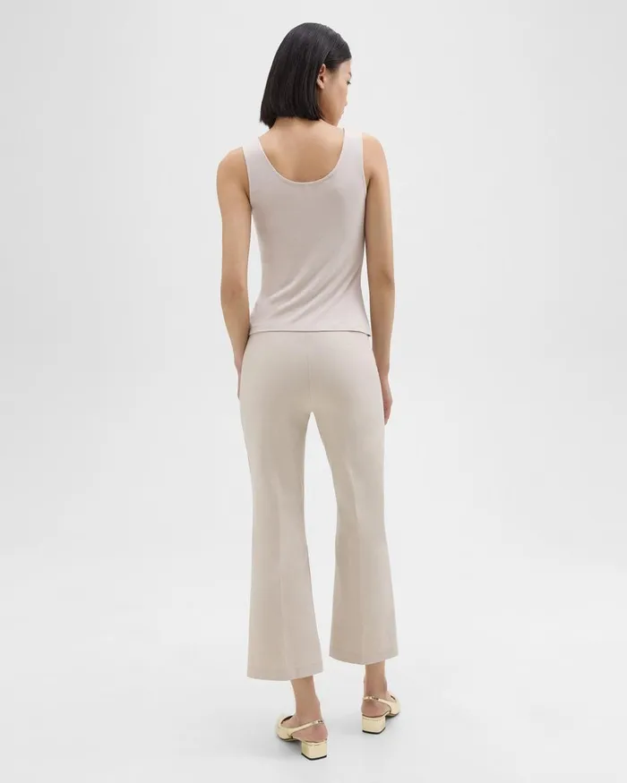 Theory Pants Cropped Kick Pant In Stretch CottonBlend New Sand 8211 Women
