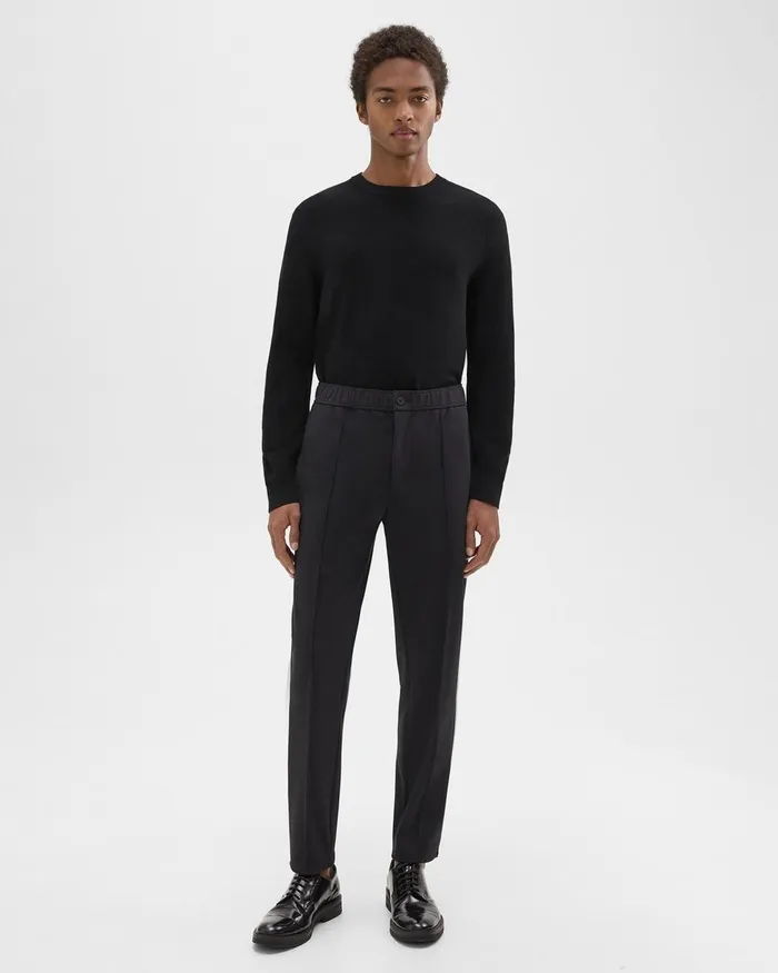Theory Pants Curtis Drawstring Pant In Precision Ponte Black 8211 Men